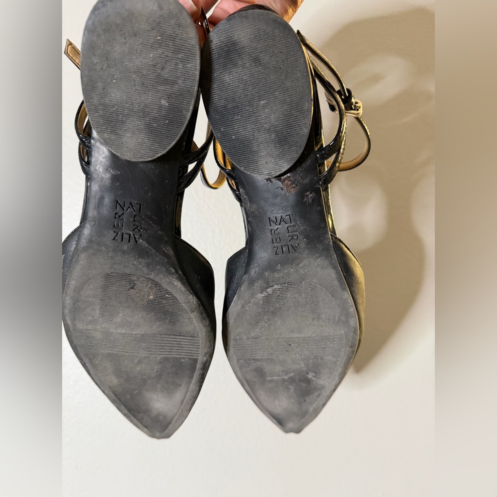 Naturalizer Black Strappy Heels Size 9 (has damage) dirty will clean b4 ship - Picture 6 of 11